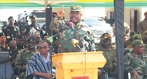 Lt Gen. William Agyapong,  Chief of the Defence Staff, GAF, delivering his address