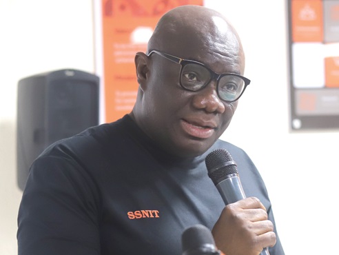 Frank Molbila — General Manager, Benefits, SSNIT, speaking at the media briefing. Picture: EDNA SALVO KOTEY