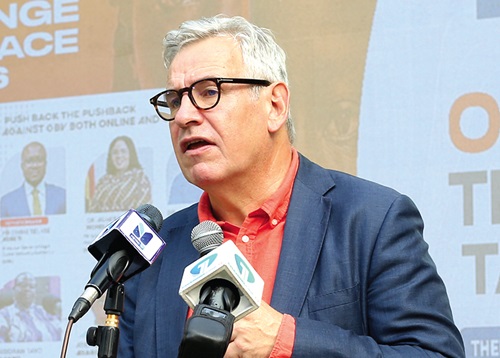 Invited guests and participants in the event INSET: Rune Skinnebach European Ambassador to Ghana. Picture: BENEDICT OBUOBI