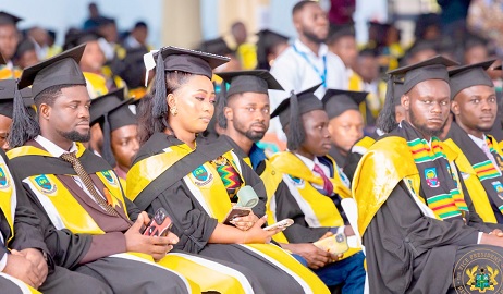 A section of graduates