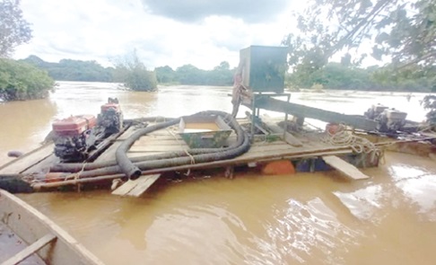 Mining activities on the Black Volta.