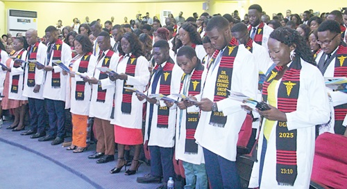 Newly qualified practitioners taking the Hippocratic Oath. Picture: ERNEST KODZI 