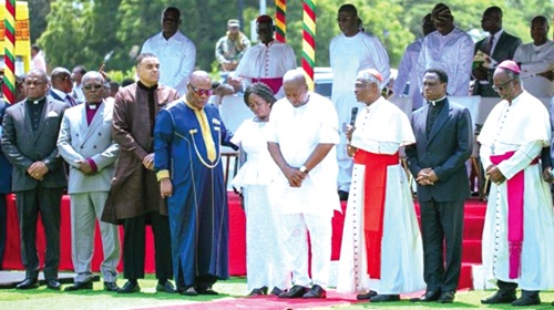 Religious leaders gather to pray at the National Day of Prayer and Thanksgiving