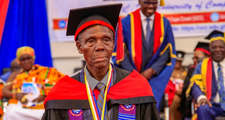 Meet 81-year-old father of UCC acting Vice-Chancellor Prof Aheto who recently graduated with an MBA