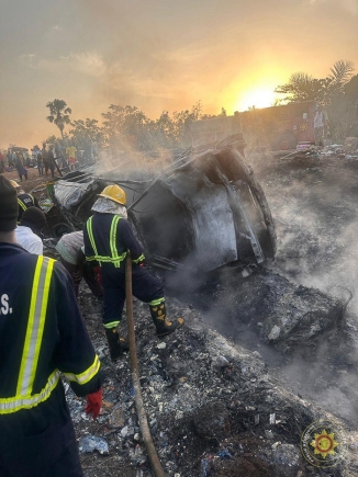 Fire Service rescues passengers after multi-vehicle crash near Kintampo Waterfalls