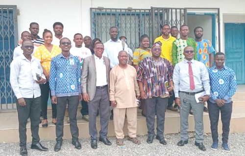 Prof. Essumang (middle), Eric Atiapa (3rd from left) together with other members of the GhIE, Cape Coast chapter Prof. Essumang (middle), Eric Atiapa (3rd from left) together with other members of the GhIE, Cape Coast chapter
