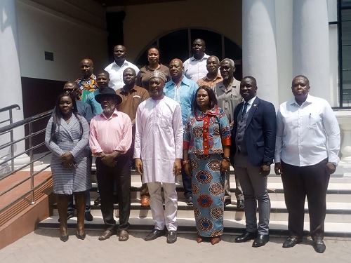 Alhaji Muntaka Mohammed Mubarak (3rd from left), Minister for the Interior, with members of the committee and officials of the ministry Alhaji Muntaka Mohammed Mubarak (3rd from left), Minister for the Interior, with members of the committee and officials of the ministry
