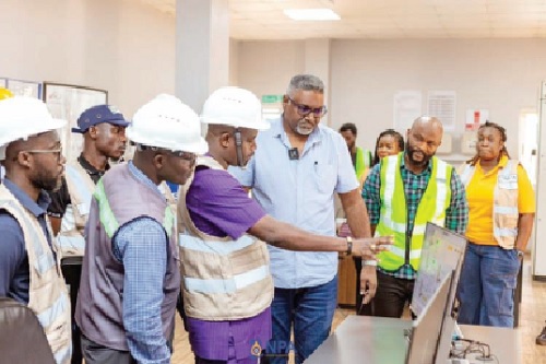 Godwin Kudzo Tameklo (3rd from left), acting CEO, National Petroleum Authority, seeking clarification to a point during his tour of TOR Godwin Kudzo Tameklo (3rd from left), acting CEO, National Petroleum Authority, seeking clarification to a point during his tour of TOR