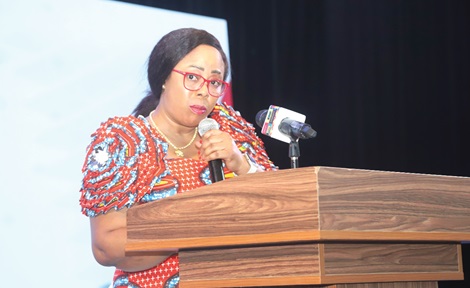 Linda Ocloo (inset), Greater Accra Regional Minister, speaking at the National Education Forum in Accra. Picture: SAMUEL TEI ADANO Linda Ocloo (inset), Greater Accra Regional Minister, speaking at the National Education Forum in Accra. Picture: SAMUEL TEI ADANO