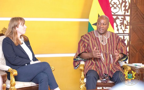 President Mahama in a chat with Angela Rayner, Deputy Prime Minister, UK