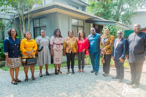Professor Naana Jane Opoku-Agyemang (5th from left), Vice-President, with members of the Women in Engineering, the female wing of the Institution of Engineering and Technology, Ghana