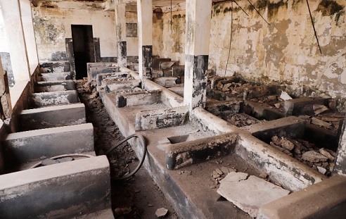 Latrines used by the prisoners