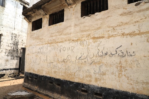 Arabic inscriptions made by refugees from Sudan during the Darfur war