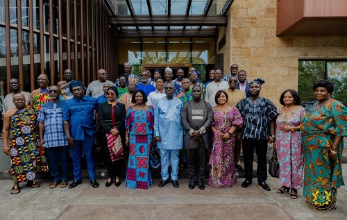 Prof. Naana Jane Opoku-Agyemang (5th from left), Vice-President, with members of the Council of State