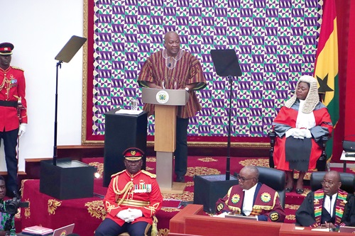 President John Dramani Mahama delivering the State of the Nation Address. Picture: ELVIS NII NOI DOWUONA 