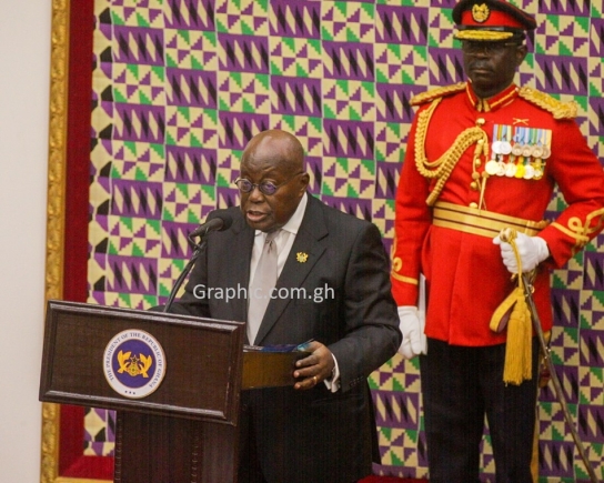 Akufo-Addo's address interrupted after his aide-de-camp collapsed in Parliament - VIDEO