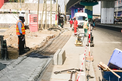 Minimal works still ongoing to complete the Obetsebi Lamptey Interchange project.  Picture: CALEB VANDERPUYE
