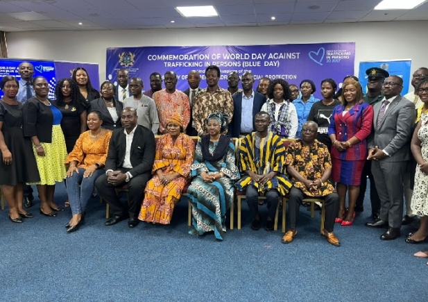 Dignitaries and some of the participants after the launch of the 2025 World Day Against Human Trafficking in Accra Dignitaries and some of the participants after the launch of the 2025 World Day Against Human Trafficking in Accra