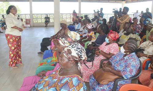 Dr Agnes Naa Momo Lartey, Minister for Gender, Children and Social Protection, addressing some beneficiaries of the Livelihood Empowerment Against Poverty Programme in Accra. Picture: ESTHER ADJORKOR ADJEI Dr Agnes Naa Momo Lartey, Minister for Gender, Children and Social Protection, addressing some beneficiaries of the Livelihood Empowerment Against Poverty Programme in Accra. Picture: ESTHER ADJORKOR ADJEI