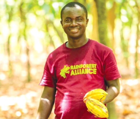 A cocoa farmer A cocoa farmer
