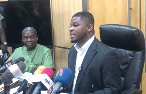 Sammy Gyamfi, Chief Executive Officer of GoldBod, addressing the media 