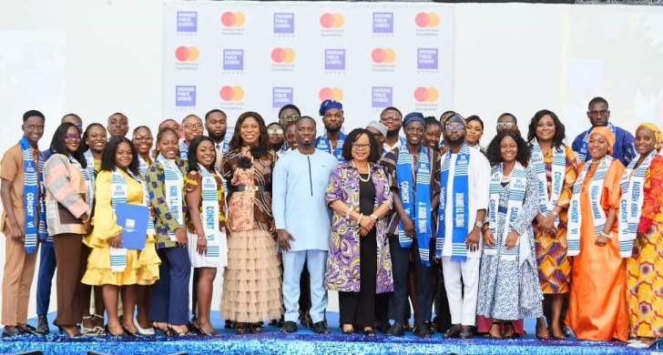 Group photo of Cohort VI graduating fellows, with EPL Ghana CD, Global Programmes Director and selected partners