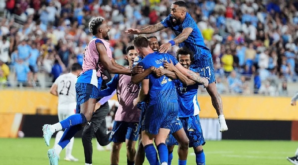 Al Hilal players celebrating their victory Al Hilal players celebrating their victory