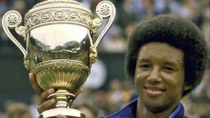 The Wimbledon title was the third of Arthur Ashe's Grand Slam crowns The Wimbledon title was the third of Arthur Ashe's Grand Slam crowns