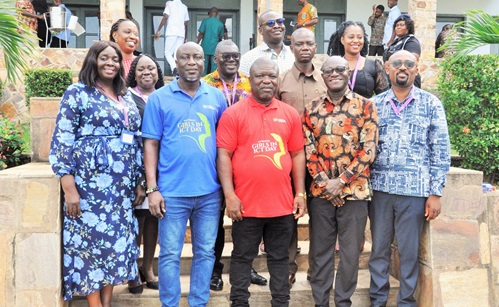 James Gunu (middle), Volta Regional Minister, officials of the VRA and workshop participants