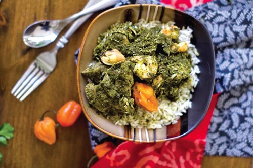 Cassava leaf stew 