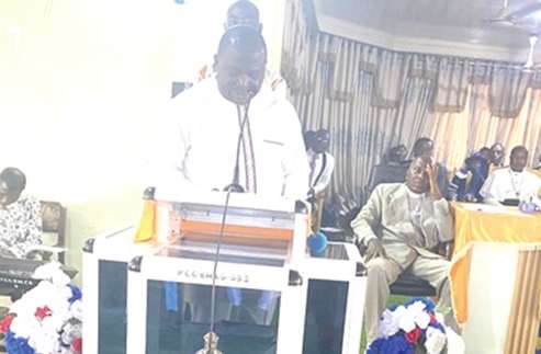 Alexander Akwasi Acquah, MP for Oda,  delivering an address at the ceremony