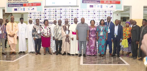 President John Mahama (arrowed) with some stakeholders after the dialogue President John Mahama (arrowed) with some stakeholders after the dialogue