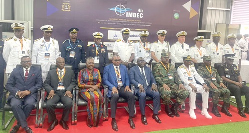 Julius Debrah (seated middle), Chief of Staff; Emelia Arthur (3rd from left), Minister of Fisheries and Acquaculture Development; Major General William Agyapong (4th from right), Chief of the Defence Staff, and other senior officers at the event in Accra Julius Debrah (seated middle), Chief of Staff; Emelia Arthur (3rd from left), Minister of Fisheries and Acquaculture Development; Major General William Agyapong (4th from right), Chief of the Defence Staff, and other senior officers at the event in Accra