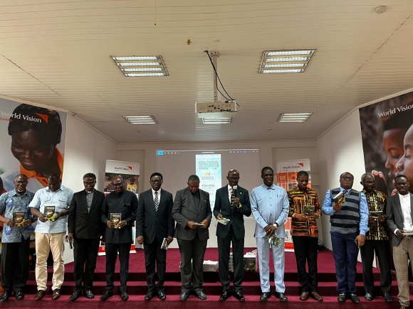 Apostle Vincent Anane Denteh, National Director of Church of Pentecost's Men Ministry leading a prayer after launching the framework Apostle Vincent Anane Denteh, National Director of Church of Pentecost's Men Ministry leading a prayer after launching the framework