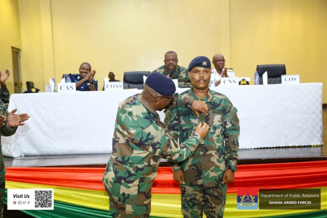 Private Solomon Asare Teye-Tsu, the young soldier who was recently honoured by a private security firm for rejecting a bribe from illegal miners (galamsey operators), has been promoted by the Ghana Armed Forces. Private Solomon Asare Teye-Tsu, the young soldier who was recently honoured by a private security firm for rejecting a bribe from illegal miners (galamsey operators), has been promoted by the Ghana Armed Forces.
