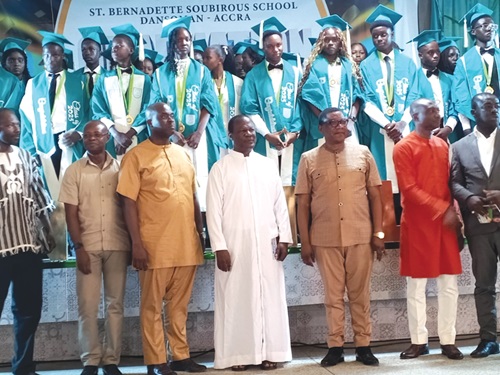 Kobby Asmah (3rd from rght) with some dignitaries and the graduates after the ceremony Kobby Asmah (3rd from rght) with some dignitaries and the graduates after the ceremony