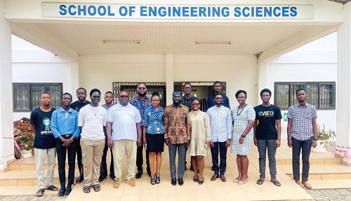 The GhIE Branch 4 delegation with officials at the School of Engineering Sciences, University of Ghana, Legon. The GhIE Branch 4 delegation with officials at the School of Engineering Sciences, University of Ghana, Legon.