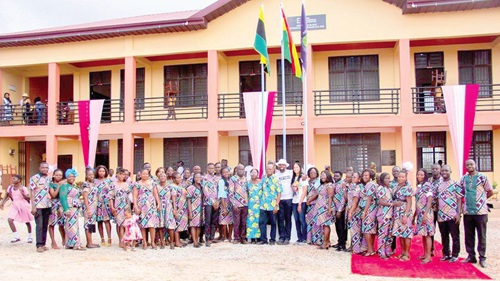 The members of foundation with teachers of the Akyeremade D A Basic School The members of foundation with teachers of the Akyeremade D A Basic School
