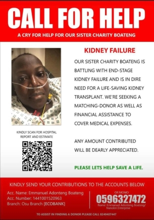 Family appeals for help as young Ghanaian woman battles end-stage kidney failure Family appeals for help as young Ghanaian woman battles end-stage kidney failure