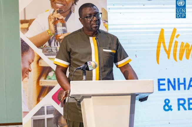Dr. Edward Ampratwum, Head of Inclusive Growth and Accountable Governance Cluster at UNDP Ghana UNDP Ghana holds 5th Nimdie Series for MSMEs with a focus on innovation for competitive growth