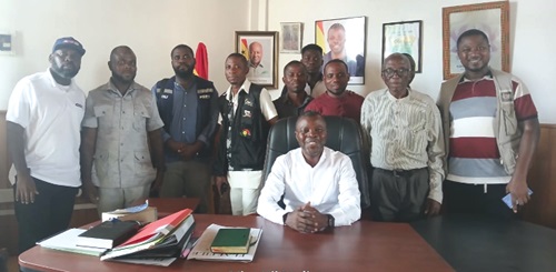 Francis Addo Akumatey (seated), the new MCE of Yilo Krobo, with journalists who work within the Krobo area after the engagement Francis Addo Akumatey (seated), the new MCE of Yilo Krobo, with journalists who work within the Krobo area after the engagement
