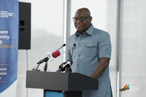 Simon Madjie, CEO GIPC, giving the welcome remarks at the launch. GIPC maps investment potential of 261 districts
