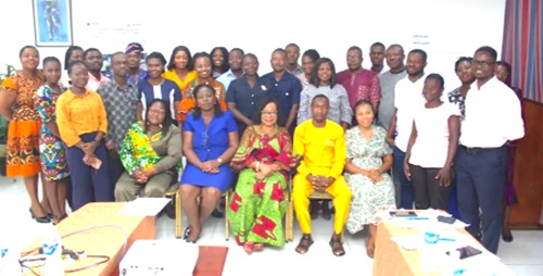Prof. Abena Yeboah-Banin, (seated 2nd from left), Dr Charity Binka (middle) with participants in the workshop