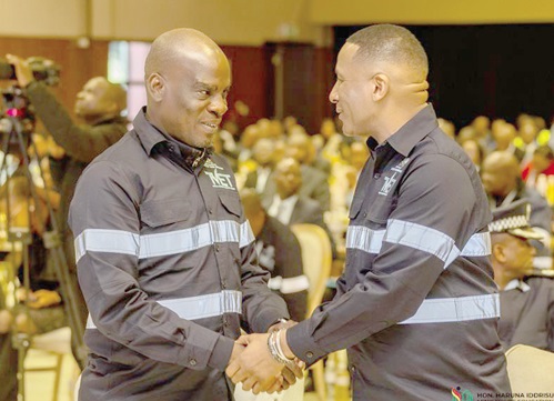 Duma Gideon Boko (right), President of the Republic of Botswana, welcoming Haruna Iddrisu, Ghana’s Education Minister to the forum Duma Gideon Boko (right), President of the Republic of Botswana, welcoming Haruna Iddrisu, Ghana’s Education Minister to the forum