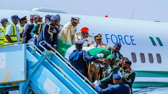 Ex-Nigeria President Buhari's remains land back in the country