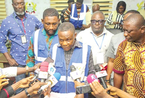 The Electoral Officer declaring the results for the Ablekuma North elections. Picture: CALEB VANDERPUYE