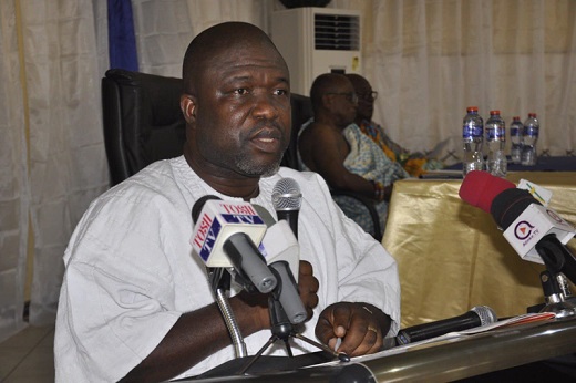James Gunu, Volta Regional Minister, declaring the 2025 Te Za open Asogli Te Za (Yam Festival) launched in Ho