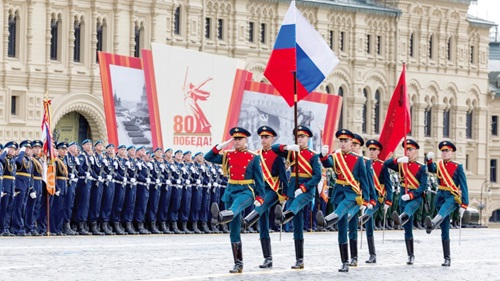 A parade of Russia’s military during the Victory Day celebration