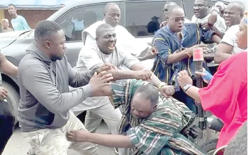 One of the violence scenes at the Ablekuma North Parliamentary rerun election One of the violence scenes at the Ablekuma North Parliamentary rerun election