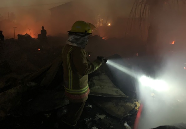 Firefighters worked tirelessly to bring the blaze under control Firefighters worked tirelessly to bring the blaze under control